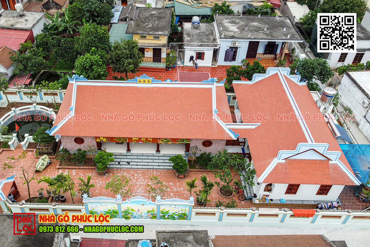 Bố trí cảnh quan nhà 3 gian 2 chái hài hoà với không gian