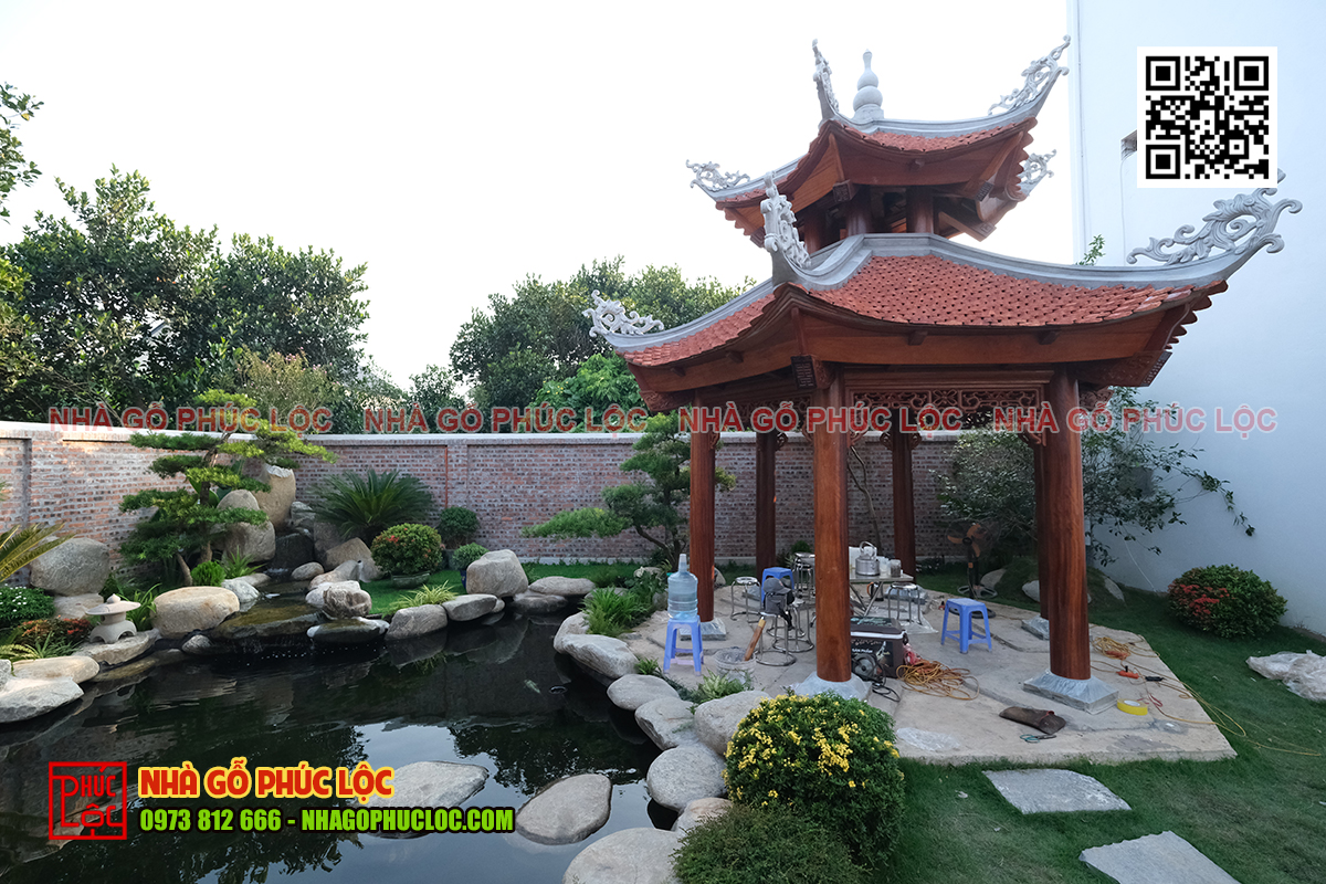 Mẫu nhà chòi 2 mái có mái cong mềm mại
